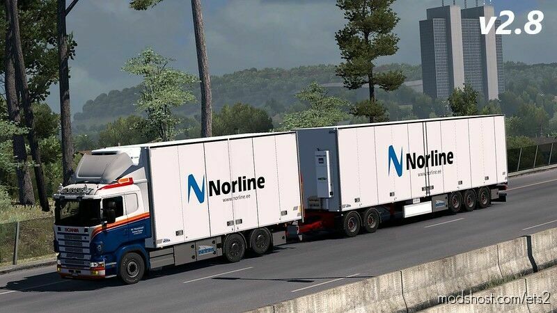 ETS2 Trailer Mod: TANDEM FOR RJL SCANIA RS&R4 V2.8 1.45 (Featured)