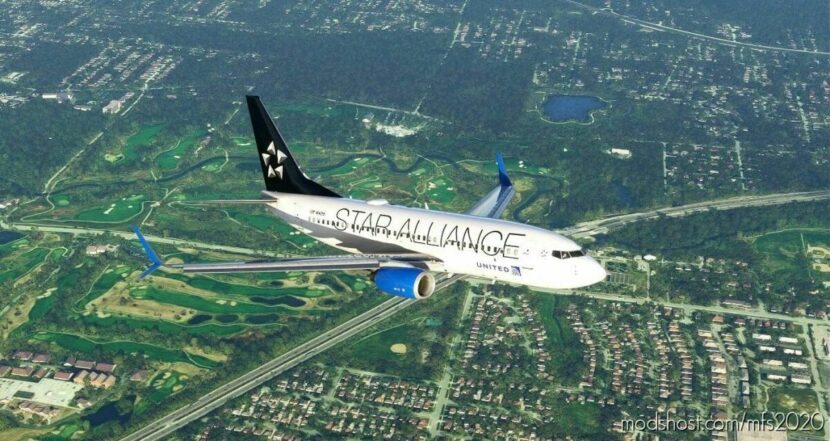 MSFS 2020 8K Livery Mod: United “Star Alliance” 8K – Pmdg 737-700 (Featured)