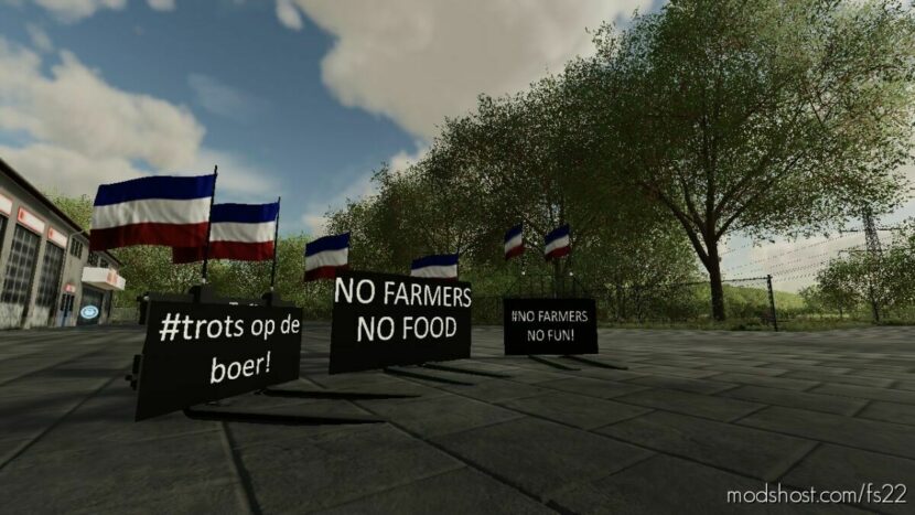 FS22 Attachment Mod: Protest Boards (Featured)