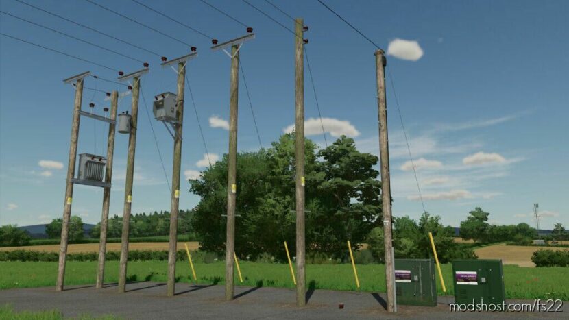 FS22 Object Mod: UK Powerline And Telegraph Pack (Prefab) (Featured)