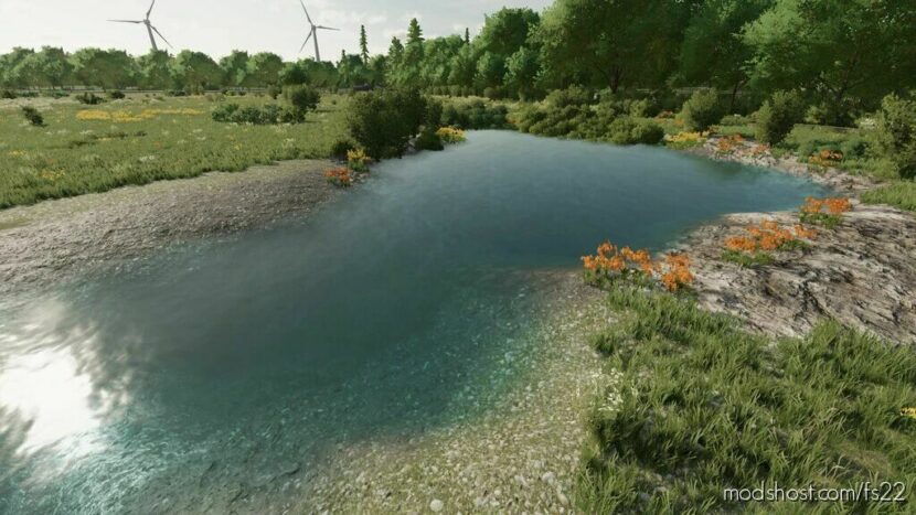 FS22 Placeable Mod: Natural Water Rivers And Ponds Pack V1.1 (Featured)