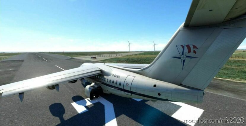 MSFS 2020 Livery Mod: BAE 146-100 DAN AIR White G-Schh (Featured)