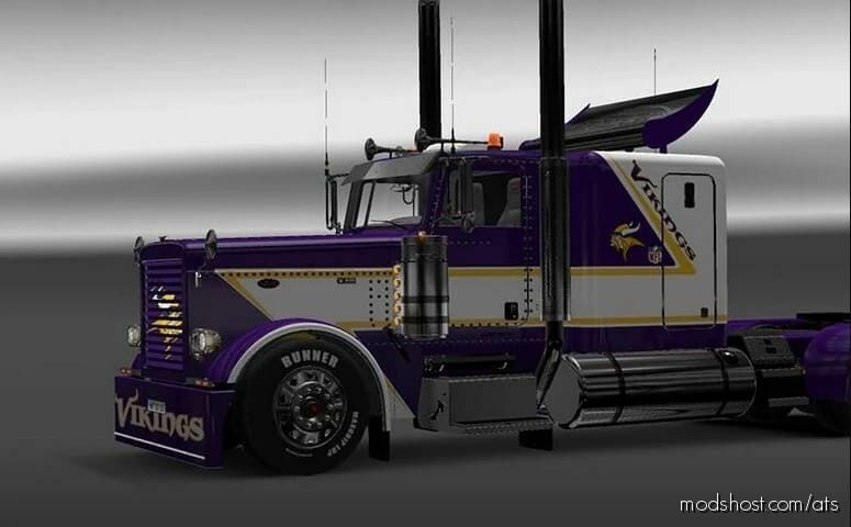 ATS Peterbilt Truck Mod: Minnesota Vikings 1.44 (Featured)