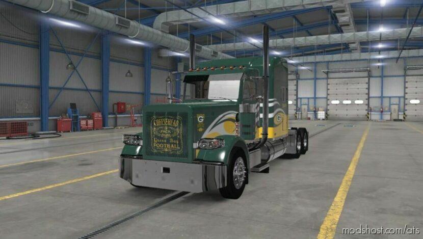 ATS Peterbilt Skin Mod: Green BAY Packers 1.44 (Featured)