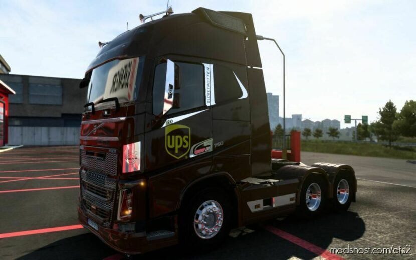 ETS2 Volvo Mod: Skin Volvo FH 2012 UPS 1.45 (Featured)