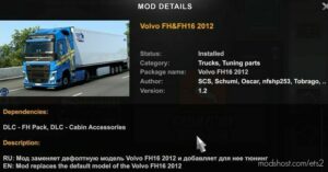 ETS2 Truck Mod: VOLVO FH16 2012 REWORK BY SHUMI V1.2 1.44 (Image #3)