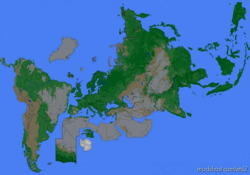 ETS2 Mod: FREE WORLD BACKGROUND MAP V2.4 1.45 (Featured)