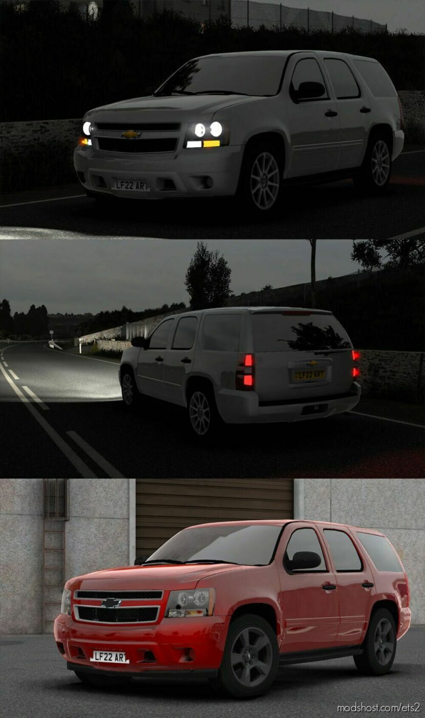 ETS2 Chevrolet Car Mod: Tahoe 2007 V3.2 1.45 (Featured)