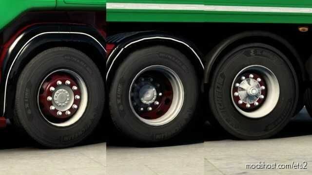 ETS2 Wheels Part Mod: Paintable Rims For Truck And Trailer V1.5 (Featured)