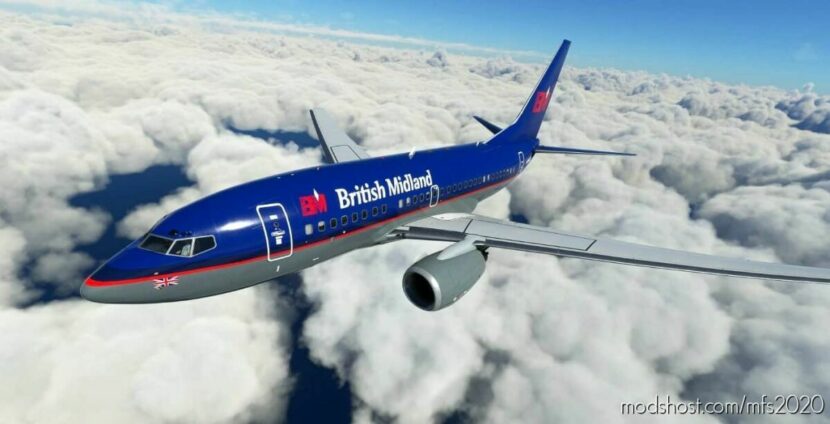 MSFS 2020 Boeing Livery Mod: 737-600 British Midland Retro G-Bvze (Featured)