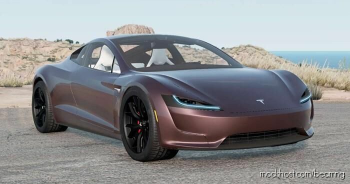 BeamNG Tesla Car Mod: Roadster Prototype 2017 V1.6 (Featured)