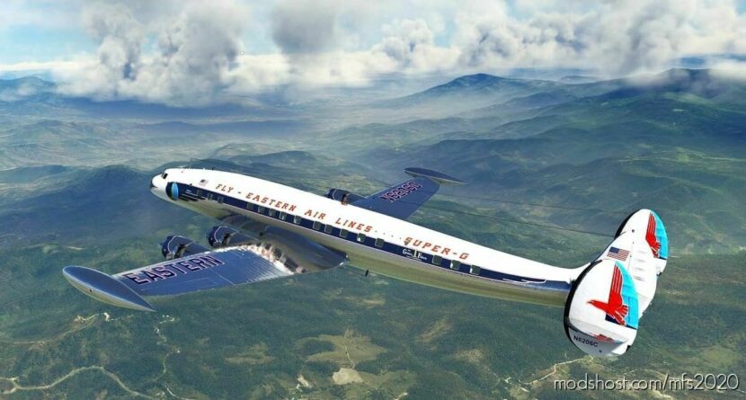 MSFS 2020 Lockheed Livery Mod: Constellation Eastern Airlines Golden Falcon V2.0 (Featured)