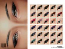 Sims 4 Eyeliner Makeup Mod: Geometric Dark Glitter Eyeliner | N102 (Featured)