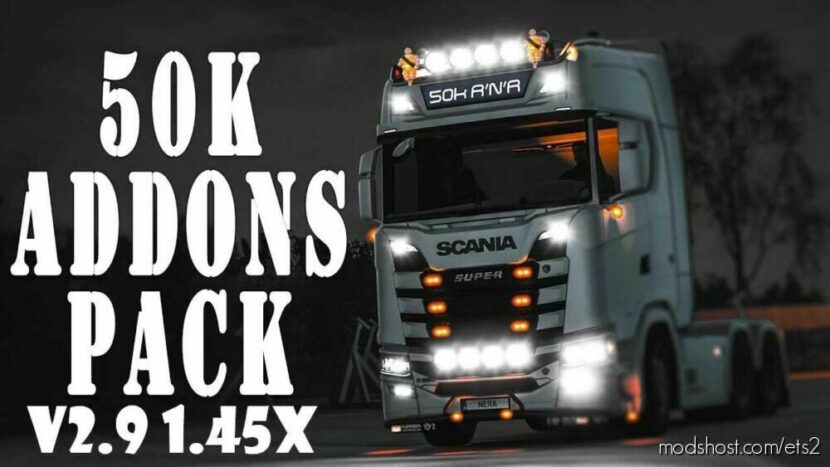 ETS2 Part Mod: 50K Addons Pack By Dotax V2.9 (Featured)