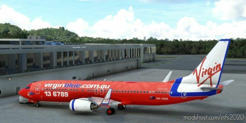 MSFS 2020 737-800 Livery Mod: Pmdg 737-800 Virgin Blue – Vh-Von (Faded) (Featured)