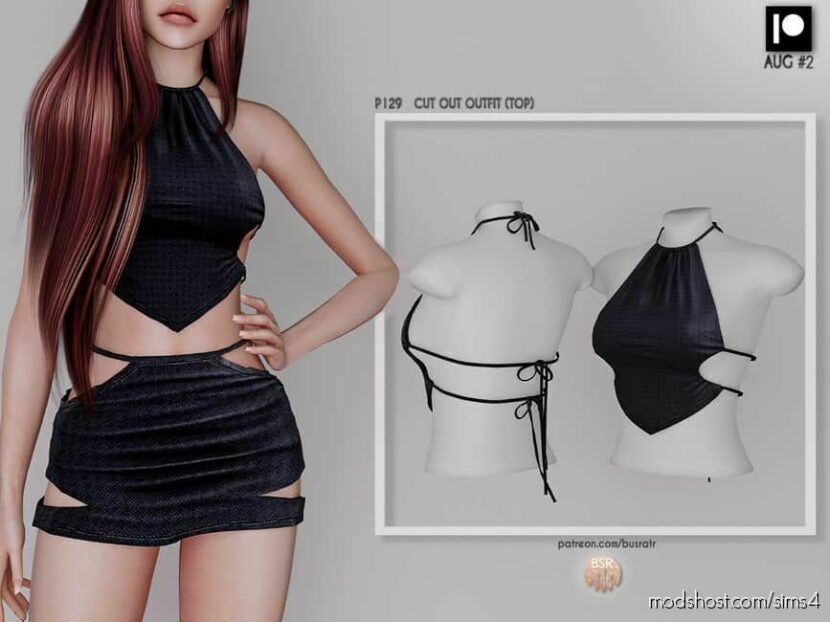 Sims 4 Adult Clothes Mod: CUT OUT Outfit (TOP) P129 (Featured)