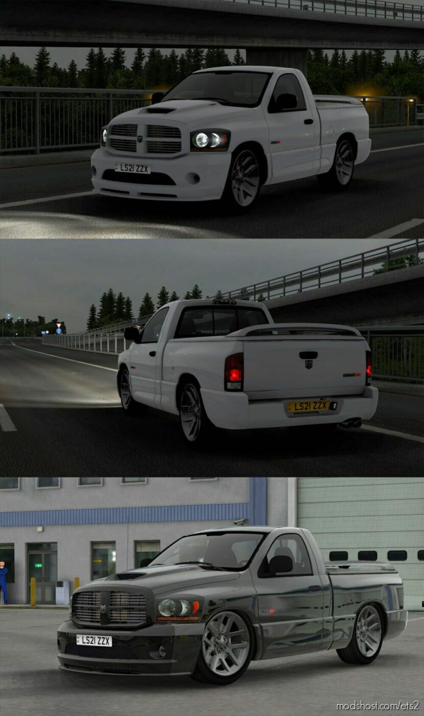 ETS2 Dodge Car Mod: RAM SRT-10 2006 V3.2 1.45 (Featured)