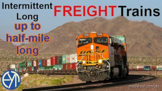 ATS Traffic Mod: Intermittent Long Freight Trains v1.45cb (Featured)