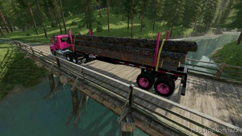 FS22 Mod: Lizard LT699 Semi LOG Trailer (Featured)