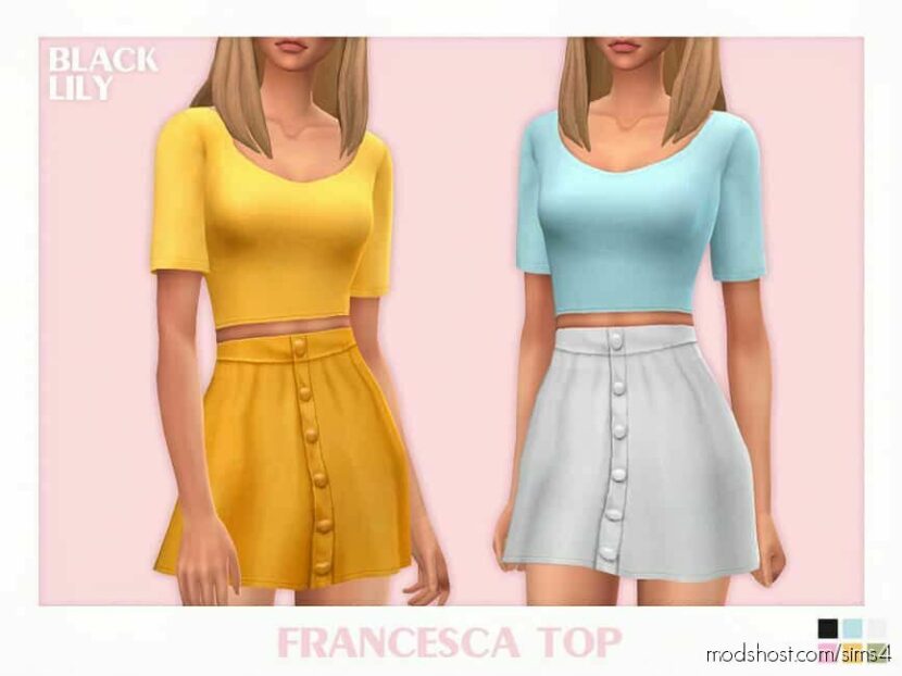 Sims 4 Female Clothes Mod: Francesca TOP (Featured)