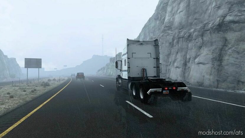 ATS Rain Weather Mod: Cold Rain V0.32 1.45 (Featured)