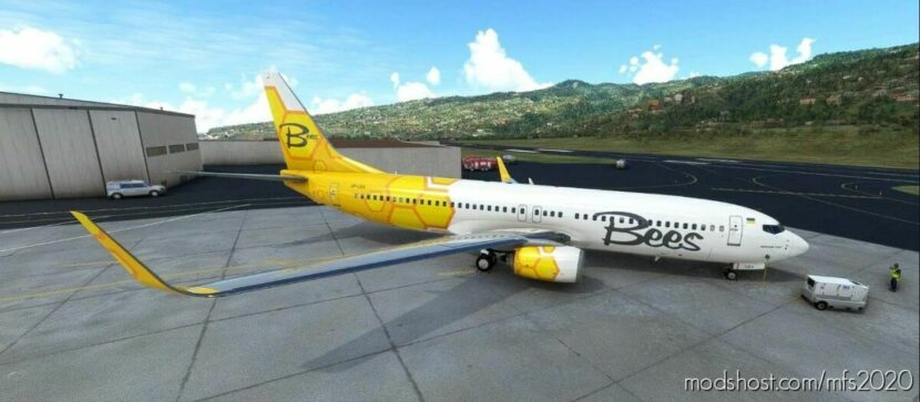 MSFS 2020 737-800 Livery Mod: Pmdg 737-800 Bees Airline (Ur-Uba) (Featured)