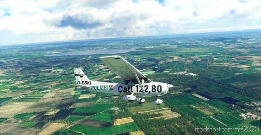 MSFS 2020 Cessna Livery Mod: 172SP G1000 D-Ebki Polizei NRW For Bagolu´s C172SP Improvement Mod (Featured)