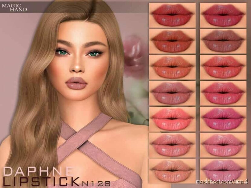 Sims 4 Lipstick Makeup Mod: Daphne Lipstick N128 (Featured)