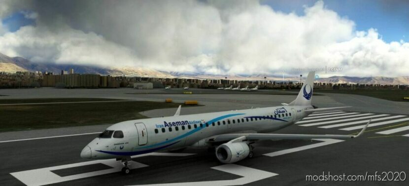 MSFS 2020 Embraer Livery Mod: 195 Aseman Airline (Featured)