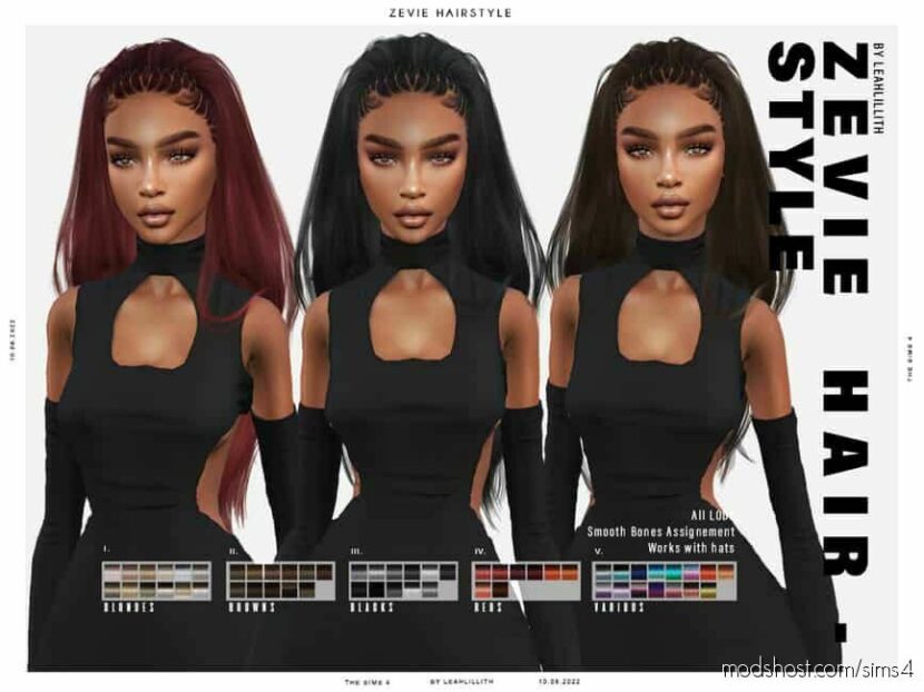 Sims 4 Female Mod: Patreon Zevie Hairstyle (Featured)