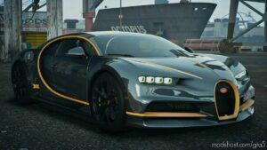 GTA 5 Bugatti Vehicle Mod: Chiron Gold Strip Add-On (Image #3)