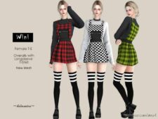 Sims 4 Female Clothes Mod: Wini – Overalls Short Dress (Featured)