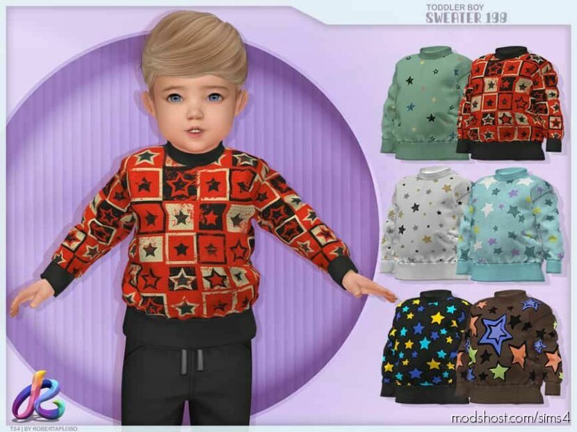 Sims 4 Kid Clothes Mod: Toddler BOY Sweater 198 / Retexture (Featured)