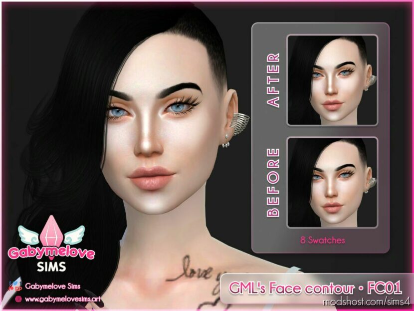 Sims 4 Makeup Mod: GML's Face Contour • FC01 (Featured)