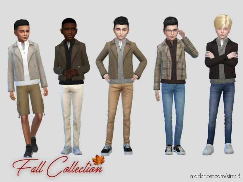 Sims 4 Male Clothes Mod: Martel Sweater Jacket Boys (Featured)