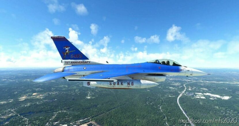 MSFS 2020 Livery Mod: SC Designs F-16C Usaf 175TH FS 75TH Anniversary (Featured)