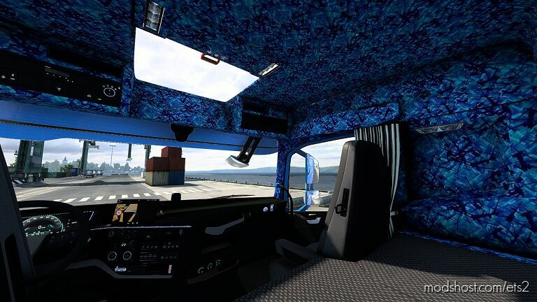 ETS2 Volvo Mod: FH5 Blue Danish Plush Interior + Exterior 3.0 (LOW CAB) (Featured)