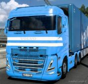 ETS2 Volvo Mod: FH5 Blue Danish Plush Interior + Exterior 3.0 (LOW CAB) (Image #3)