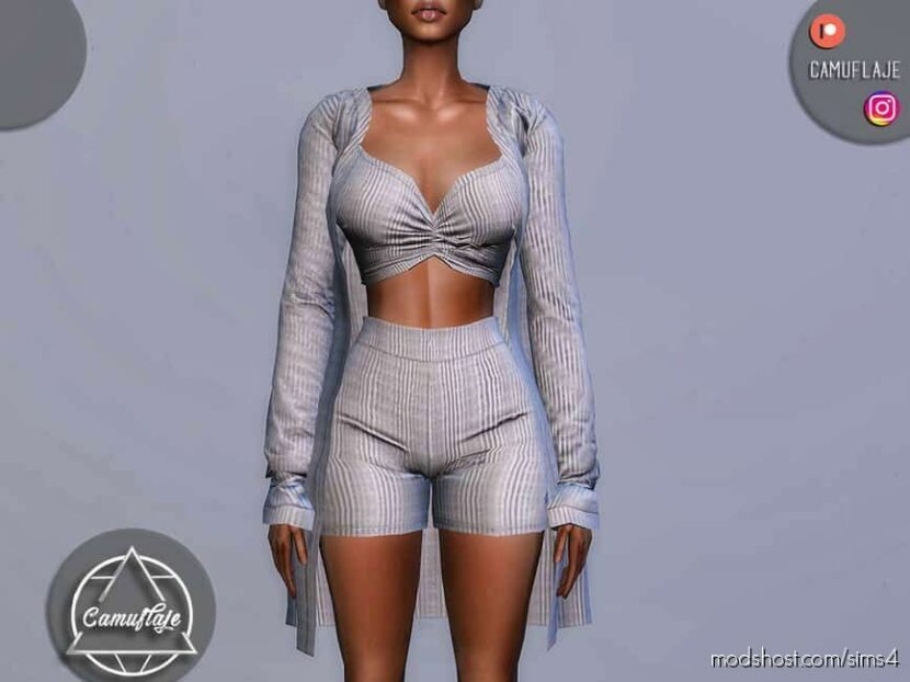 Sims 4 Female Clothes Mod: SET 161 – Cardigan With A TOP (Sweater) (Featured)