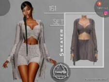 Sims 4 Female Clothes Mod: SET 161 – Cardigan With A TOP (Sweater) (Image #2)