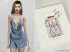 Sims 4 Female Clothes Mod: Zn-Halter Dress (Featured)