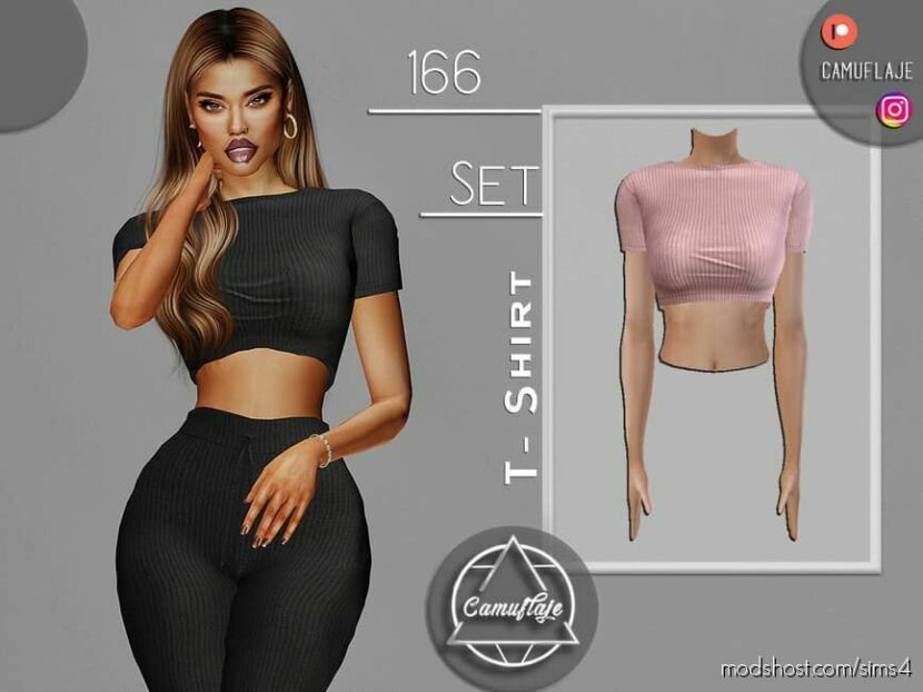 Sims 4 Female Clothes Mod: SET 166 – T-Shirt (Featured)