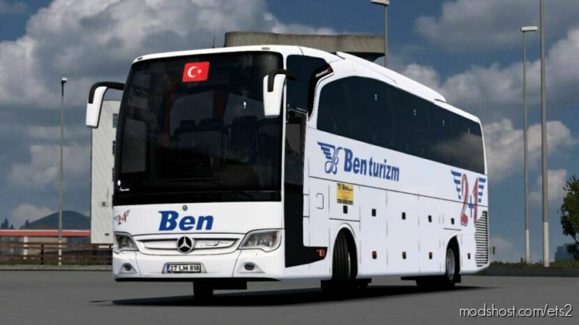 ETS2 Mercedes-Benz Skin Mod: MB Travego SE 15 SHD BEN Turi̇zm Ski̇n (Featured)