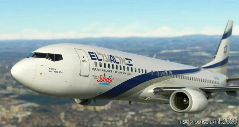 MSFS 2020 8K Livery Mod: Pmdg 737 800 | EL AL SUN DOR 4X-Eki 8K (Featured)