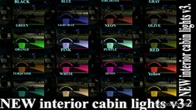 ETS2 Mod: Interior Cabin Lights v3.2 1.45 (Featured)