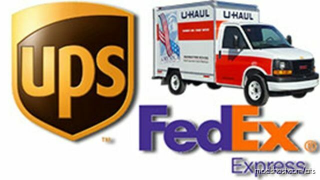 ATS Traffic Mod: U-Haul, UPS and Fed-Ex Vans v1.45 (Featured)