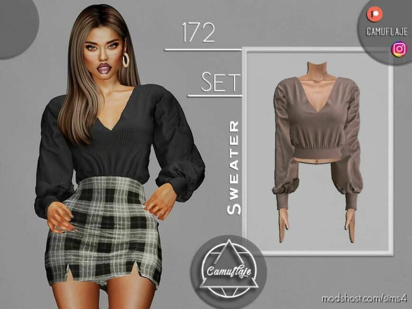 Sims 4 Female Clothes Mod: SET 172 – Sweater (Featured)