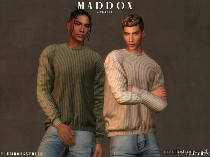 Sims 4 Male Clothes Mod: Maddox | Sweater (Featured)