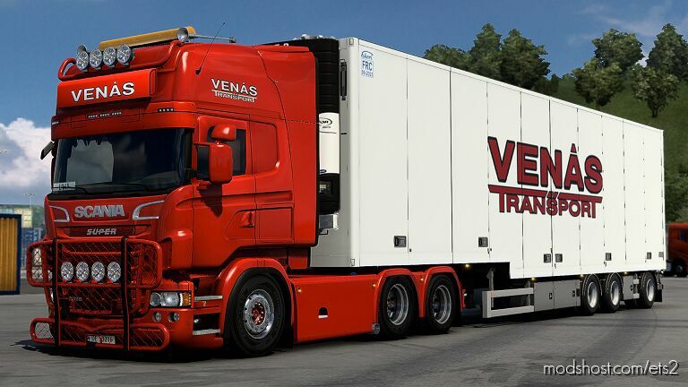 ETS2 Scania Mod: RJL Venås Transport Combo Skin (Featured)