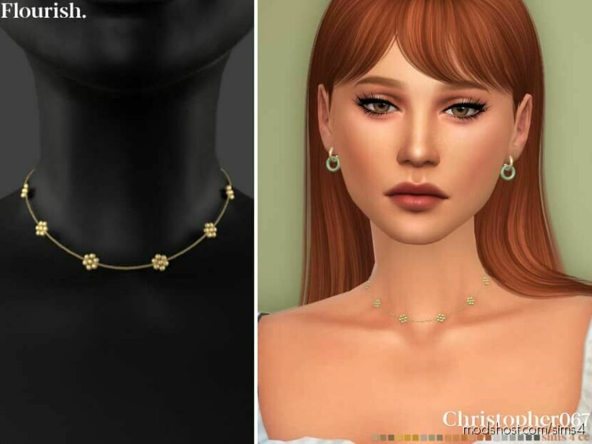 Sims 4 Accessory Mod: Flourish Necklace (Featured)